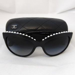 Chanel Black Butterfly Pearl Sunglasses